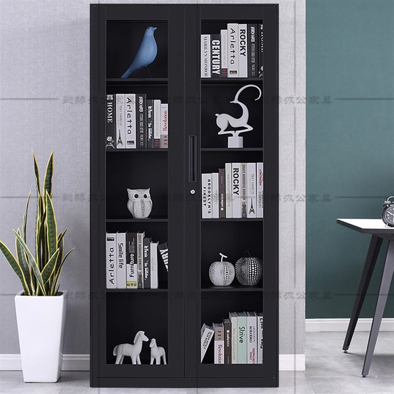 速发通玻开门文件柜黑纳室储物收公档案资料柜铁皮财务凭证柜办色