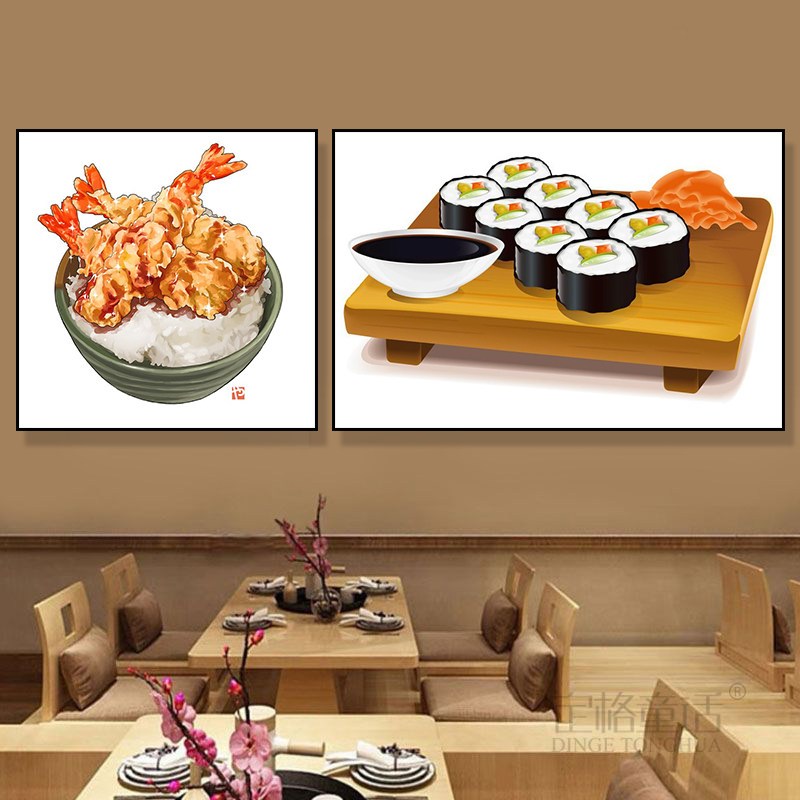 速发日式装饰画寿司宿料理店火锅画饭厅挂店美食和风民店餐饮壁画
