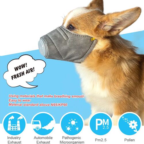 速发 4层材料防护狗嘴套 外出PM防用品2.5