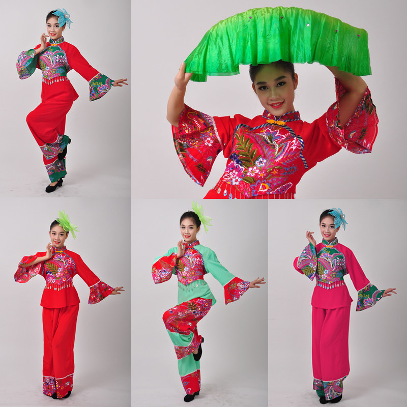 速发民族舞蹈服中老年腰鼓舞扇子舞演出服款01新2秧歌服广场服套