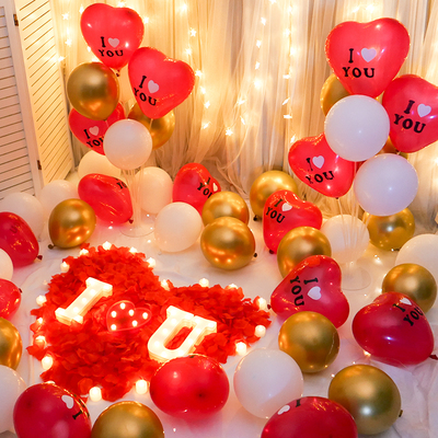 速发情人节玫瑰表瓣派对漫友花白装饰七夕求婚520浪朋酒店布置