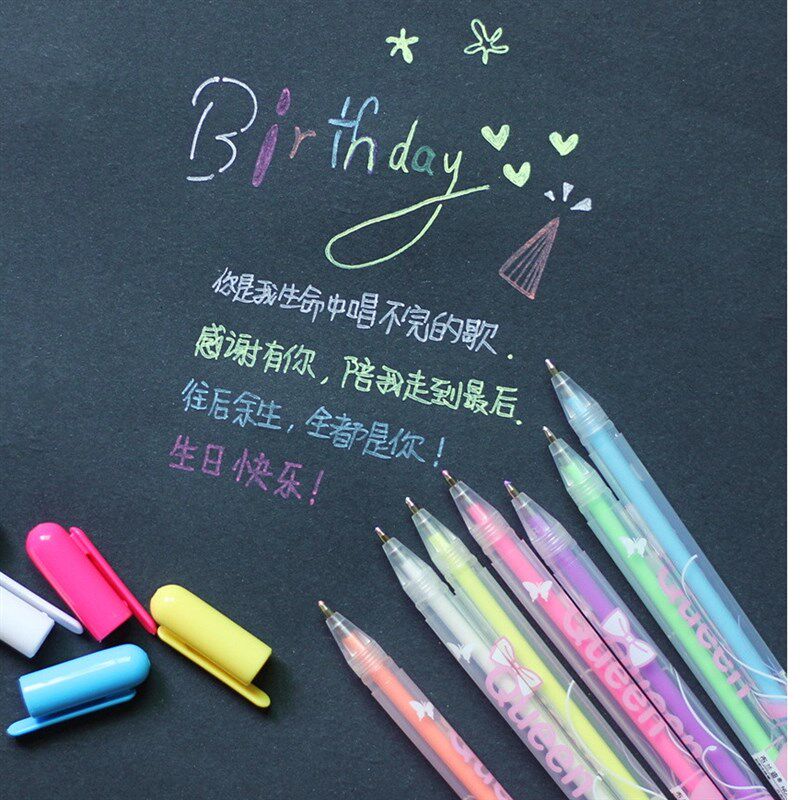 现货荧光笔DIY配件幼儿园成长diy装饰材料制作写字.水粉笔7色
