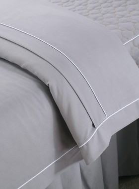 速发高档灰色床罩四件套拿约简单件按摩推风四季通用