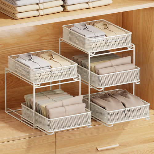 速发衣柜收纳分层器神家用省空间柜内衣物整理拉多层可抽架衣服收