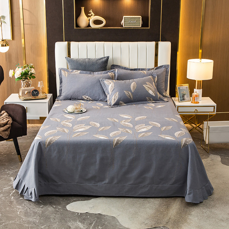 速发202款灰色保暖加厚厚毛单品树叶磨实棉布被单
