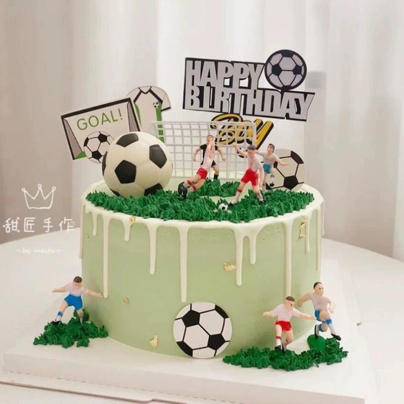 网红创意足球男孩蛋糕装饰摆件足球小子插件男生生日甜品台装扮