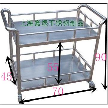 304不锈钢双层推车防静电推车平板车周转车工具车小货车拖车围网