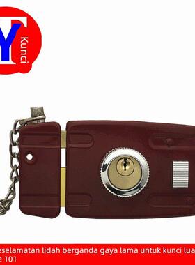 红色老式铁门锁 101门锁 双舌外装门锁 老式木门锁 大门锁 铁炼锁