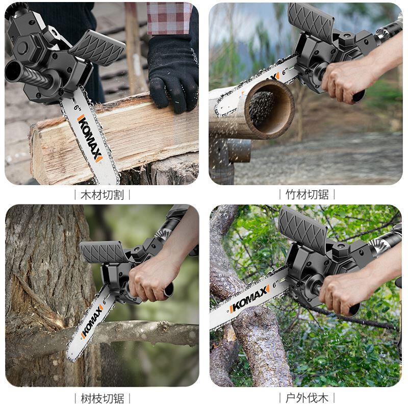 电链锯家用锯柴小型手持木工锯子B充电式电锯户外砍树伐木锯链条