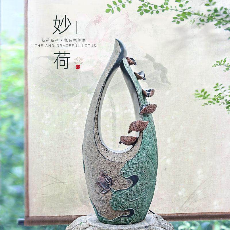 汉韵堂装饰流水摆件中式客厅玄关电视柜桌面水景小型招财室内摆设