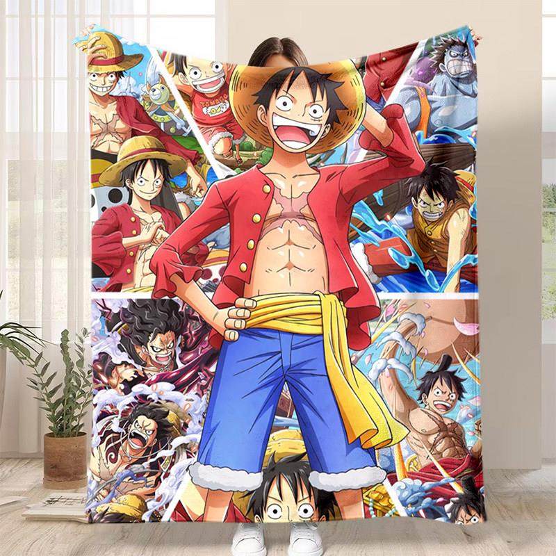 海贼王法兰绒毛毯图案定制办公室空调毯披肩毯午睡毯盖毯沙发毯