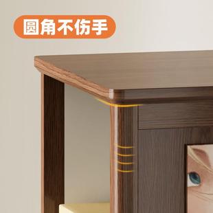 儿童书架落地置物架家用旋转实木书柜客厅简易创意阅读绘本收纳柜