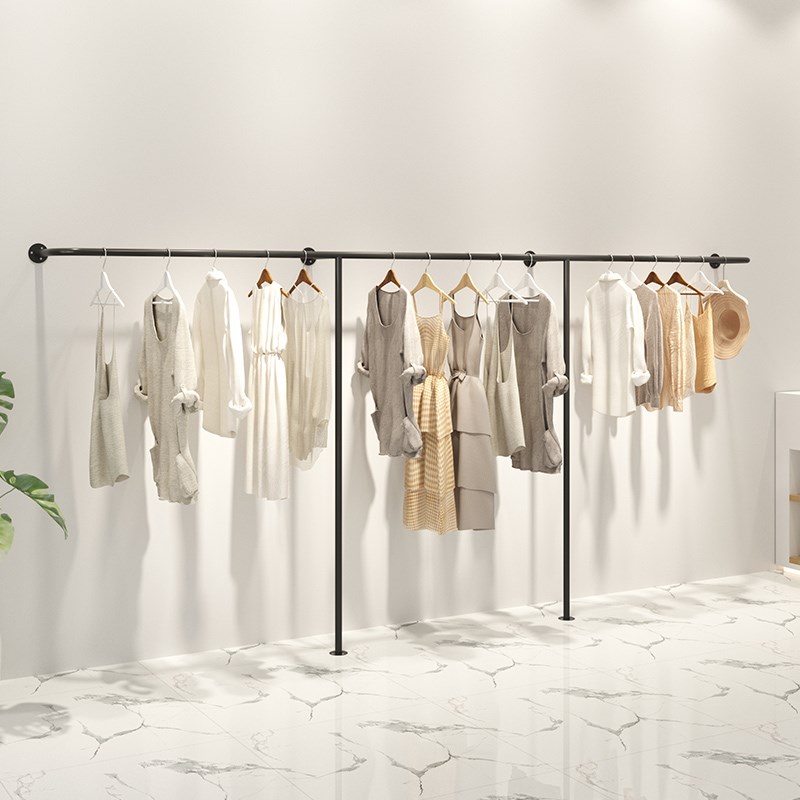 速发服装店展示架铁架服装架简约正挂男靠店货艺衣架陈列侧挂装墙