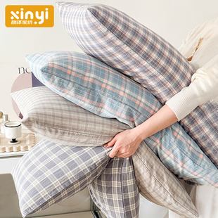 枕头套4874个端枕芯内胆套家用 速发全棉水洗棉枕套一对装