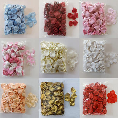 速发包邮金色仿真玫瑰花瓣T台结婚V手撒假花瓣手抛一斤5000片左右