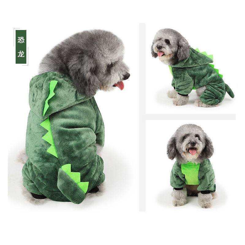 速发服饰保暖变身装麋鹿秋冬棕色比熊衣服四脚棉衣圣诞装泰!