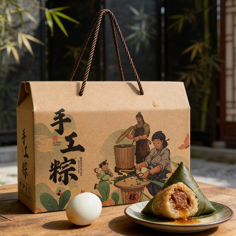 现货手工粽子包装盒端午中式包装盒嘉G兴肉粽甜粽通用礼品盒空盒