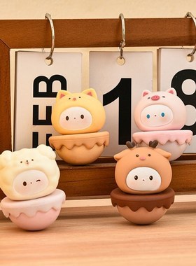 速发萌宠不倒翁树脂摆件创意少解压办公室装饰品摆件小摆件可爱礼