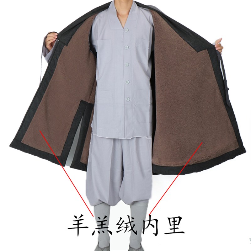 速发僧服男款冬季防水保暖加绒长马甲出家和尚僧衣款比丘尼背心坎