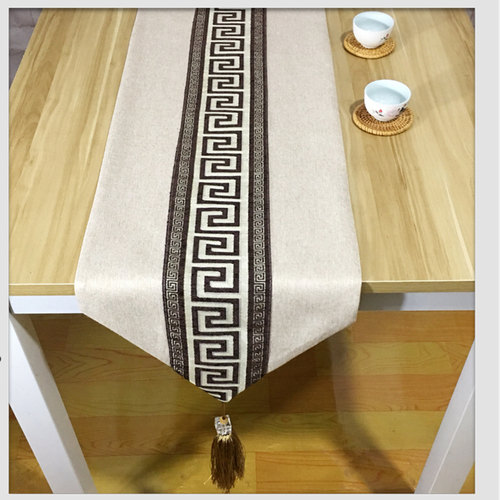 速发中式禅意桌旗简约加厚棉麻茶席盖桌茶几鞋柜电视柜餐床巾尾巾