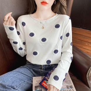 速发春季长装t恤尚时袖百搭打底衫2025年新款春装圆领上衣