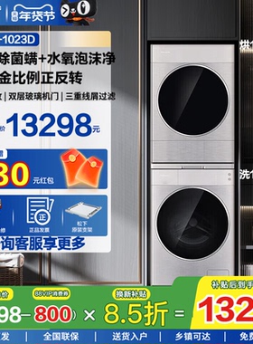 松下热泵式变频滚筒洗衣机烘干机洗烘套装L186+1023D LHM02Y2同款