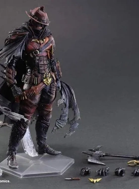 国产PA改 关节可动模型 异色版 红色款 狂野 西部牛仔蝙蝠侠手办