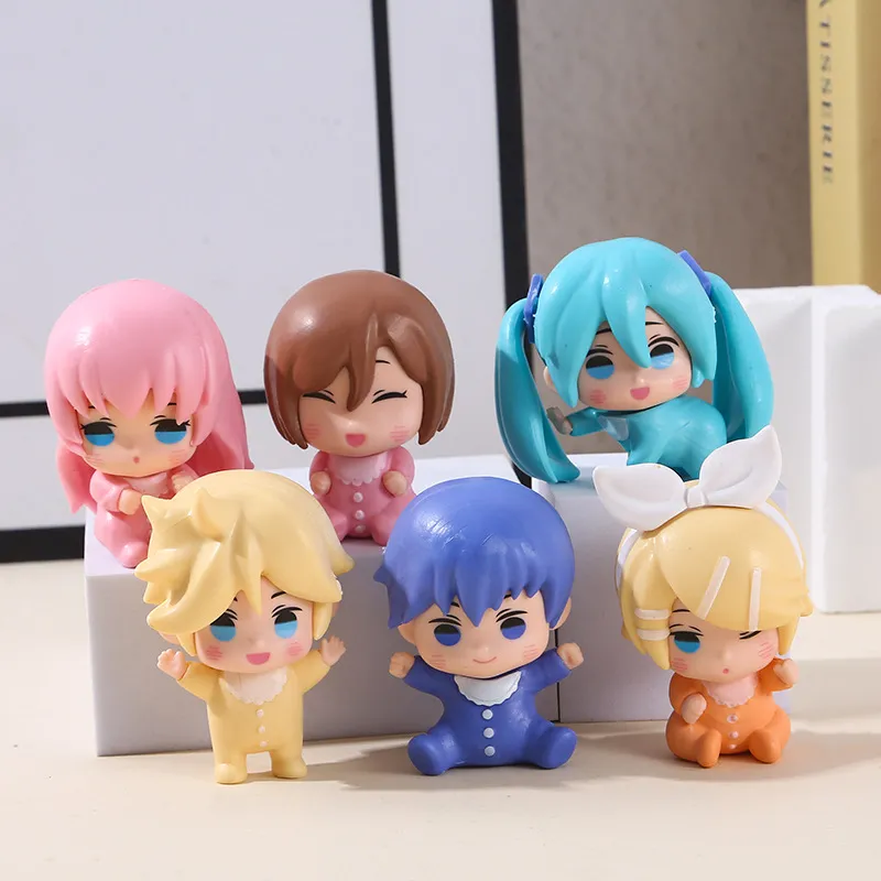 新款6款Q版初音手办模型二次元动漫周边卡通美女桌面摆件礼品