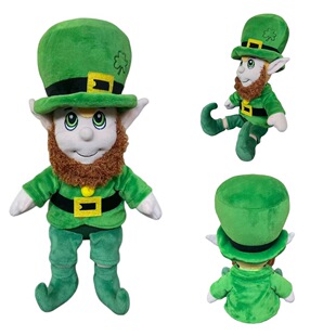 跨境新款圣帕特里克节 St. Patrick's Day 毛绒玩具节日公仔娃娃