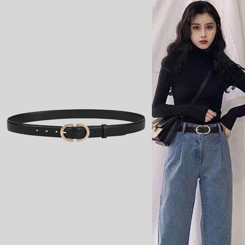 ConciseKite牛皮合金皮带女