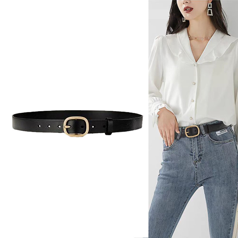 ConciseKite女头层牛皮百搭牛仔