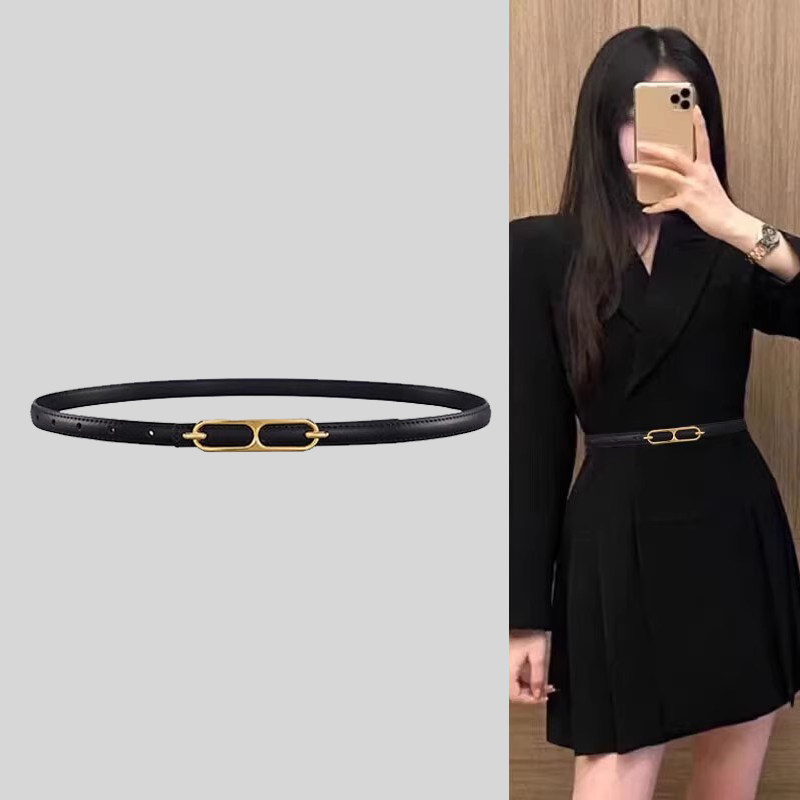 ConciseKite皮带女百搭牛皮裙