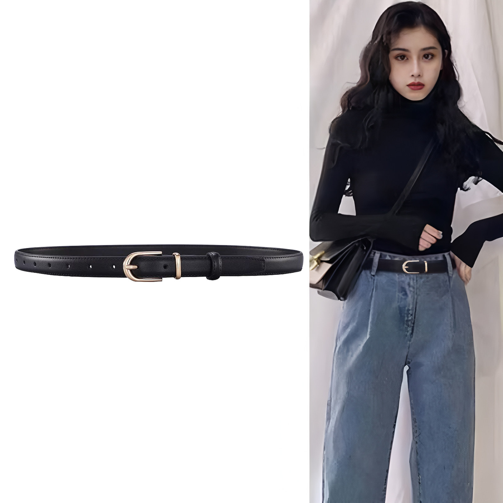 ConciseKite2025新款真皮腰带女