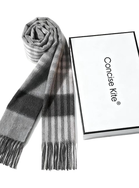 生日礼物Concise Kite围巾男士冬季纯羊绒新款围脖保暖轻奢高级感