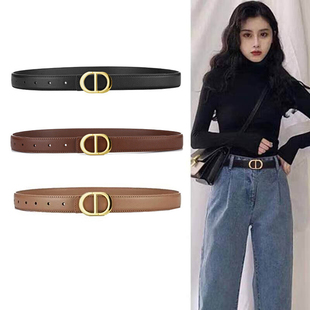 带 百搭牛仔裤 Concise Kite头层牛皮软真皮皮带女士腰带2026新款