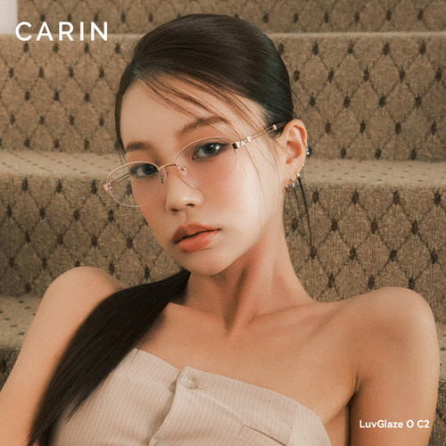 CARIN爱心眼镜女高级感斯文半框