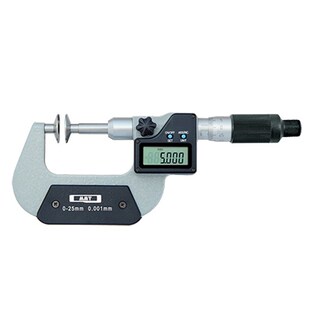 青海青量电子数显公法线千分尺0-25mm圆盘型盘头碟型直进式高精度