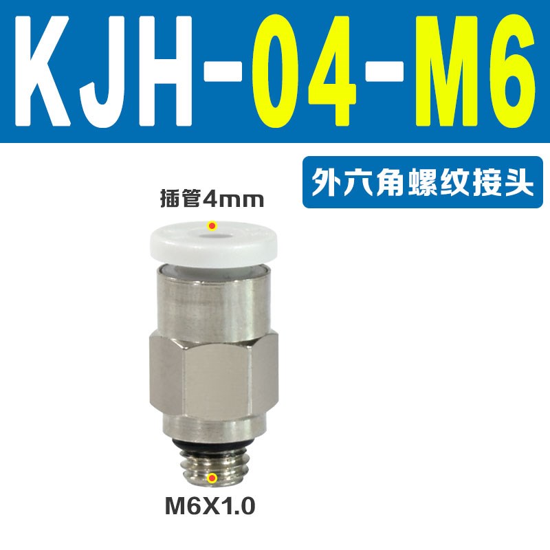 气动迷你接头KJL/KJH/KJS03/04/06-M3/M5/01气缸电磁阀微型快插