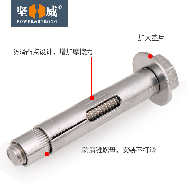 304不锈钢内置式膨胀螺丝内爆外六角内E膨胀吊装螺栓管M6M8M10M12