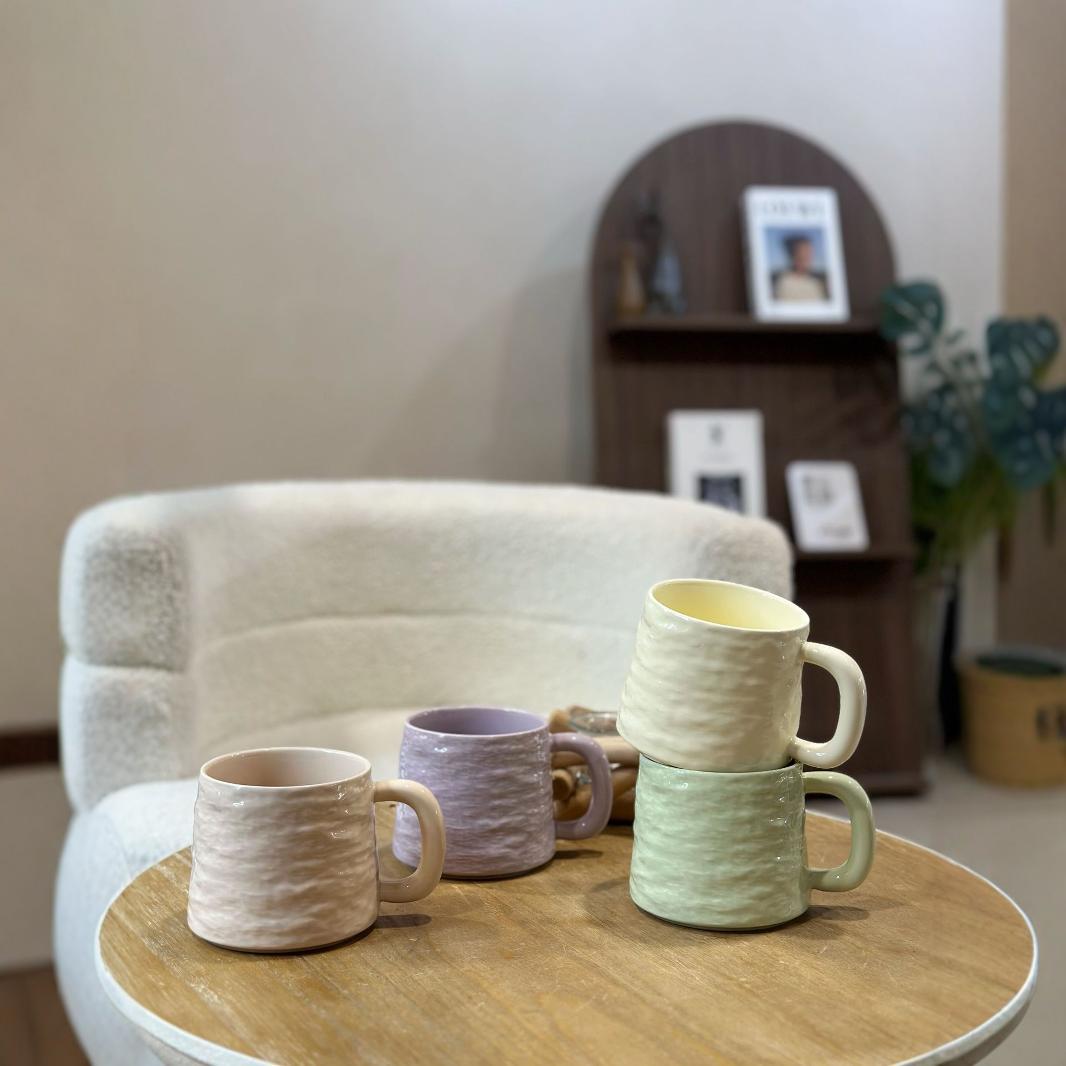 小众设计办公室石纹水杯咖啡杯 简约家用情侣早餐杯 高颜值马克杯