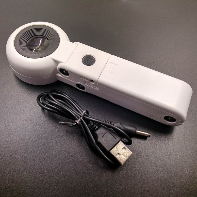 新款USB插电手持式台式鉴定维修多用途带LED灯20倍高清高倍放大镜