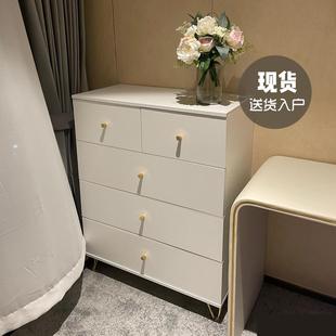 轻奢极简斗柜收纳柜简约现代客厅储物柜卧室床尾置物柜五斗抽屉柜