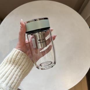 万象单层玻璃泡茶杯男女士加厚简约家用耐热办公便携杯U194