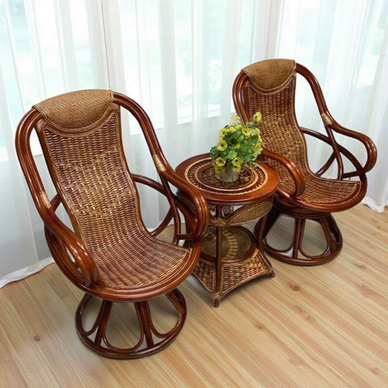 藤椅子高靠背转椅阳台茶桌椅组合三件套老人休闲 真腾编椅久坐舒,住宅家具,阳台椅,淘宝优惠券,粉丝福利购,淘宝优惠卷