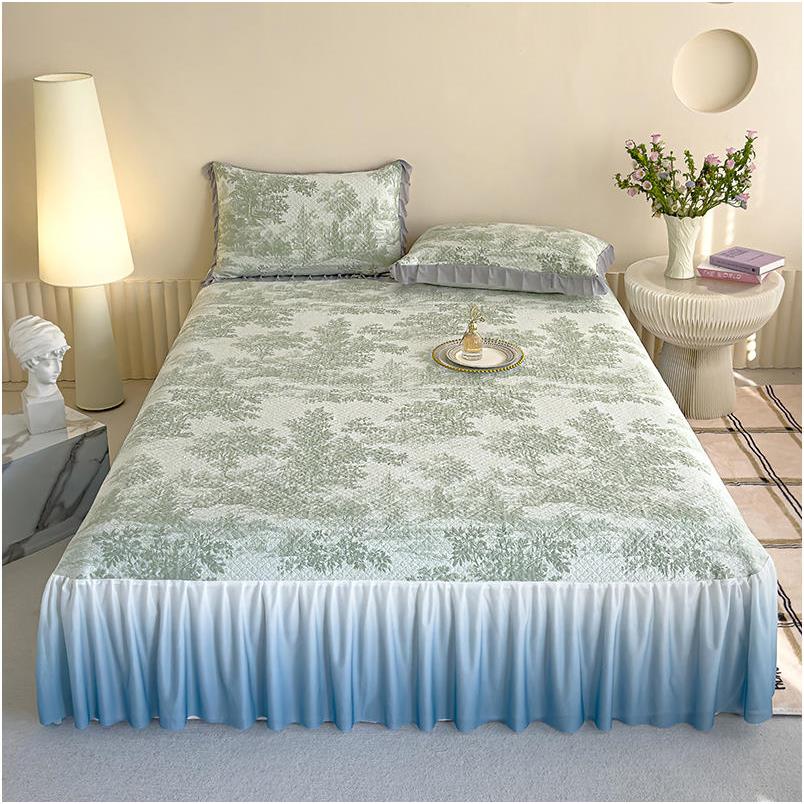 2025新款冰豆豆床裙款软凉席冰丝席可机洗轻奢高级感单人床双人床