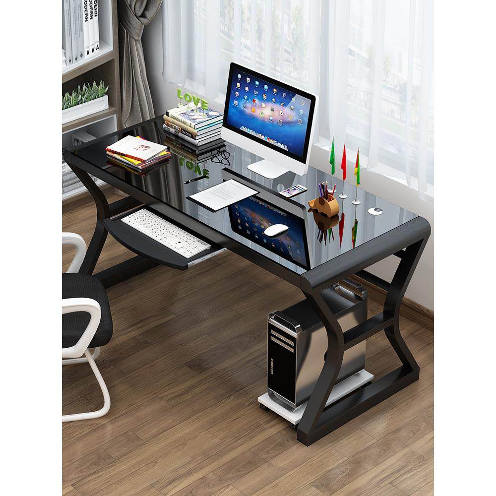 简易台式电脑桌家用卧室游戏电竞桌学习书桌钢化玻璃电脑桌经济型