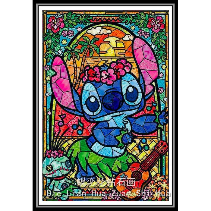 diy卡通动画史迪奇史迪仔带框钻石画满钻方钻圆钻线绣十字绣套件