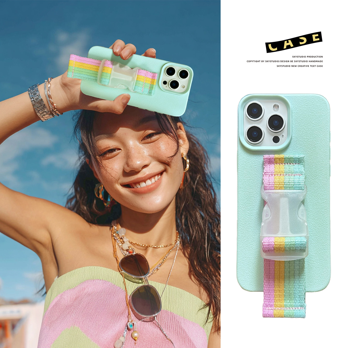 手工缝制马卡龙腕带苹果17promax手机壳极简纯色适用iphone15多巴胺14支架13硅胶12防摔11糖果色16PLUS软套17