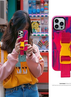 高品质case同款苹果17promax手机壳适用iphone14油画15plus手工棉织腕带13缝制支架12牢固11可斜挎16pro潮牌