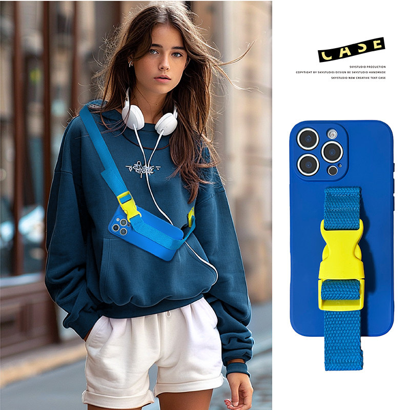 新款流行色12苹果16PRO撞色卡扣腕带手机壳适用iphone17promax肩背带11斜挎13支架15/14华为mate70潮牌17AIR,3C数码配件,手机保护套/壳,淘宝优惠券,粉丝福利购,淘宝优惠卷